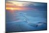 Beautiful Winter Landscape with Lake, Crack and Sunset Sky. Composition of Nature.-ESOlex-Mounted Photographic Print