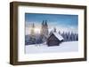 Beautiful Winter Landscape with Snow Covered Trees. Dramatic Sky. Carpathian, Ukraine, Europe. Beau-Leonid Tit-Framed Photographic Print