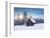 Beautiful Winter Landscape with Snow Covered Trees. Dramatic Sky. Carpathian, Ukraine, Europe. Beau-Leonid Tit-Framed Photographic Print