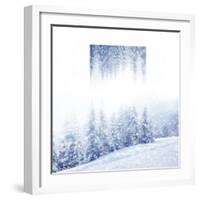 Beautiful Winter Landscape with Snow Covered Trees - Geometric Reflections Effect-Volodymyr Burdiak-Framed Photographic Print