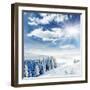 Beautiful Winter Landscape with Snow Covered Trees-Leonid Tit-Framed Premium Photographic Print