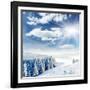 Beautiful Winter Landscape with Snow Covered Trees-Leonid Tit-Framed Photographic Print