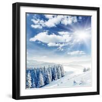 Beautiful Winter Landscape with Snow Covered Trees-Leonid Tit-Framed Photographic Print