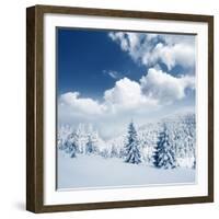 Beautiful Winter Landscape with Snow Covered Trees-Leonid Tit-Framed Photographic Print