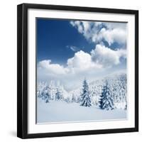 Beautiful Winter Landscape with Snow Covered Trees-Leonid Tit-Framed Photographic Print