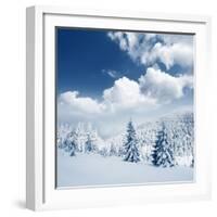 Beautiful Winter Landscape with Snow Covered Trees-Leonid Tit-Framed Photographic Print