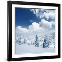 Beautiful Winter Landscape with Snow Covered Trees-Leonid Tit-Framed Photographic Print