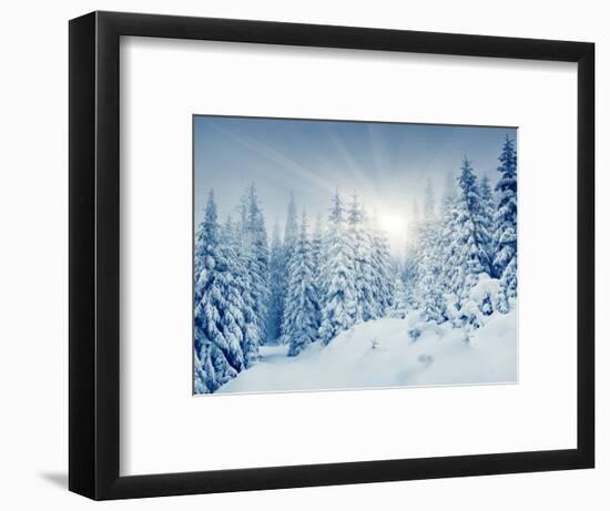 Beautiful Winter Landscape with Snow Covered Trees-Leonid Tit-Framed Photographic Print