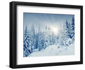 Beautiful Winter Landscape with Snow Covered Trees-Leonid Tit-Framed Photographic Print