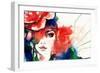 Beautiful Woman Face. Watercolor Illustration-Anna Ismagilova-Framed Premium Giclee Print