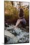 Beautiful Woman in Fairy Forest near a Stream-Miramiska-Mounted Photographic Print