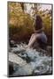 Beautiful Woman in Fairy Forest near a Stream-Miramiska-Mounted Photographic Print