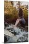 Beautiful Woman in Fairy Forest near a Stream-Miramiska-Mounted Photographic Print