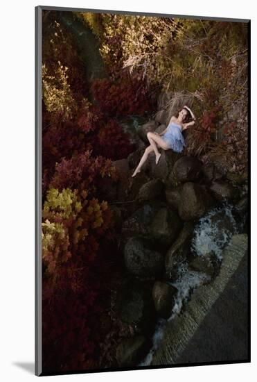 Beautiful Woman in Fairy Forest near a Stream-Miramiska-Mounted Photographic Print