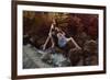 Beautiful Woman in Fairy Forest near a Stream-Miramiska-Framed Photographic Print