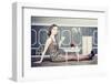 Beautiful Woman in Little Room Drink a Cup of Tea (Concept)-viczast-Framed Photographic Print