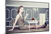 Beautiful Woman in Little Room Drink a Cup of Tea (Concept)-viczast-Mounted Photographic Print