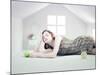 Beautiful Woman in the White Toy House (Photo Compilation Concept )-viczast-Mounted Photographic Print