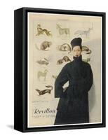 Beautiful Woman is Wrapped up Warmly in a Russian Astrakhan Coat and Hat-null-Framed Stretched Canvas