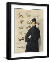 Beautiful Woman is Wrapped up Warmly in a Russian Astrakhan Coat and Hat-null-Framed Art Print