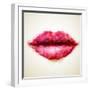 Beautiful Woman Lips Formed by Abstract Triangles-artant-Framed Art Print