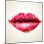 Beautiful Woman Lips Formed by Abstract Triangles-artant-Mounted Art Print