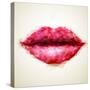 Beautiful Woman Lips Formed by Abstract Triangles-artant-Stretched Canvas