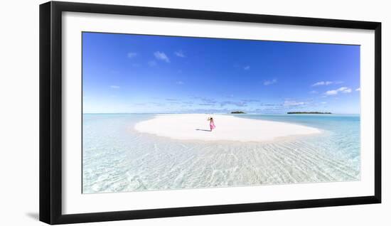 Beautiful Woman on Tropical Beach Honeymoon Island, Aitutaki, Cook Islands (Mr)-Matteo Colombo-Framed Photographic Print