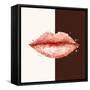 Beautiful Woman Pink Lips Formed by Abstract Blots. it Can Be Used on Any Background Color.-artant-Framed Stretched Canvas