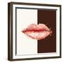 Beautiful Woman Pink Lips Formed by Abstract Blots. it Can Be Used on Any Background Color.-artant-Framed Art Print