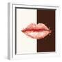 Beautiful Woman Pink Lips Formed by Abstract Blots. it Can Be Used on Any Background Color.-artant-Framed Art Print