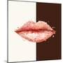 Beautiful Woman Pink Lips Formed by Abstract Blots. it Can Be Used on Any Background Color.-artant-Mounted Art Print