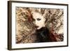 Beautiful Woman Portrait Double Exposure with Tree-coka-Framed Photographic Print