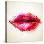 Beautiful Woman's Lips Formed By Abstract Blots-artant-Stretched Canvas
