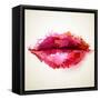 Beautiful Woman's Lips Formed By Abstract Blots-artant-Framed Stretched Canvas