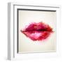 Beautiful Woman's Lips Formed By Abstract Blots-artant-Framed Art Print