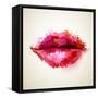 Beautiful Woman's Lips Formed By Abstract Blots-artant-Framed Stretched Canvas