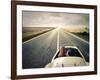 Beautiful Woman Traveling on a Vintage Car-olly2-Framed Photographic Print