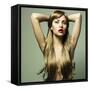 Beautiful Woman with Green Eyes-George Mayer-Framed Stretched Canvas