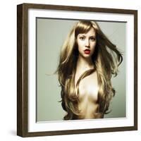 Beautiful Woman with Magnificent Hair-George Mayer-Framed Photographic Print