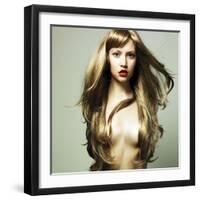 Beautiful Woman with Magnificent Hair-George Mayer-Framed Photographic Print