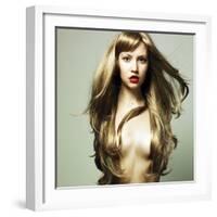 Beautiful Woman with Magnificent Hair-George Mayer-Framed Photographic Print