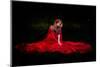 Beautiful Woman with Red Cloak in the Woods by Night-mirceab-Mounted Photographic Print