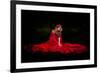 Beautiful Woman with Red Cloak in the Woods by Night-mirceab-Framed Photographic Print