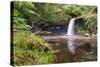 Beautiful Woodland Stream and Waterfall in Summer-Veneratio-Stretched Canvas