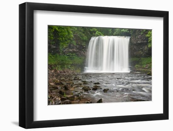 Beautiful Woodland Stream and Waterfall in Summer-Veneratio-Framed Photographic Print