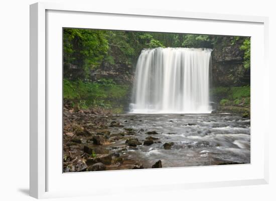 Beautiful Woodland Stream and Waterfall in Summer-Veneratio-Framed Photographic Print