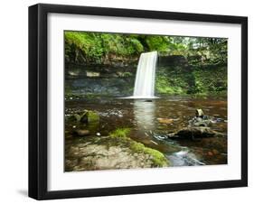 Beautiful Woodland Stream and Waterfall in Summer-Veneratio-Framed Photographic Print