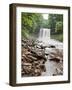 Beautiful Woodland Stream and Waterfall in Summer-Veneratio-Framed Photographic Print