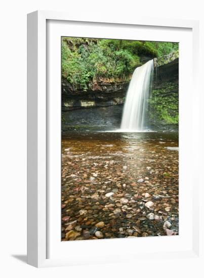 Beautiful Woodland Stream and Waterfall in Summer-Veneratio-Framed Photographic Print